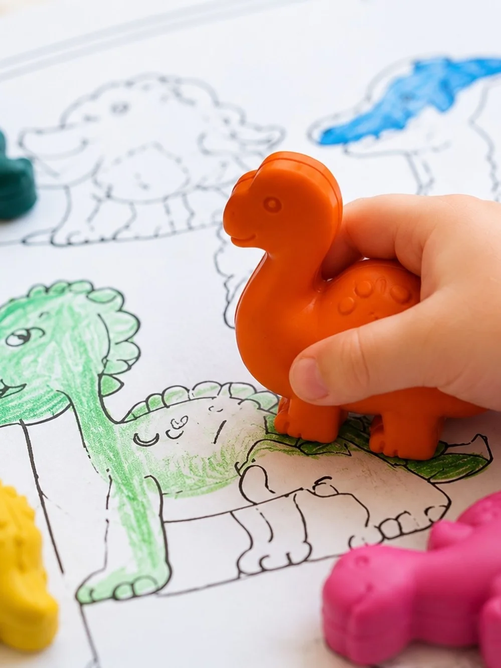 Set of 3 Handmade Dinosaur Crayons for Party Favors/Gifts